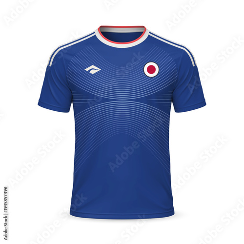 Canvastavla 3d realistic home soccer jersey Japan national team, template for football kit 2