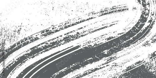 Grungy tire track texture on white background grunge