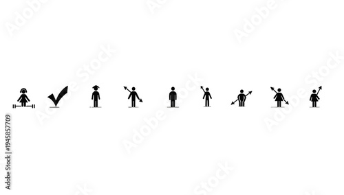 A simple, graphic representation of an accessible restroom symbol.  Ideal for illustrating inclusivity, accessibility, and disability awareness in inf