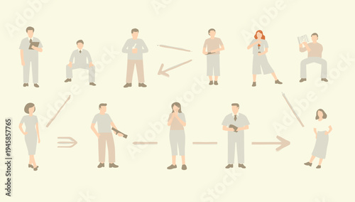 A minimalist illustration depicting a business interaction, conveying a sense of negotiation or agreement. Ideal for articles, presentations, or websi