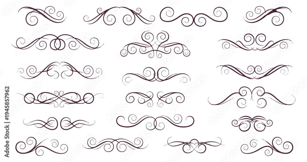 Obraz premium Elegant decorative swirls and flourishes on dark background
