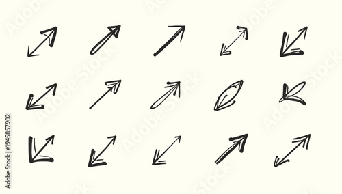 Simple, expressive hand-drawn arrows on a clean background. Ideal for illustrating direction, progress, or growth in presentations and marketing mater