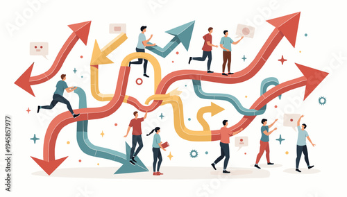 This illustration conveys a sense of overcoming obstacles and thriving despite challenges. Perfect for articles or marketing related to resilience, gr