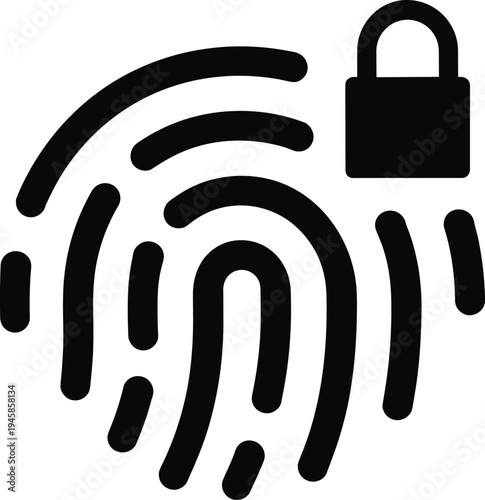 fingerprint, security, biometric, authentication, lock, identity, access, protection, privacy, technology, scan, verification, cyber, safety, icon, vector, illustration, system, digital, design