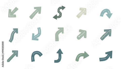 A minimalist illustration featuring two arrows in a hand-drawn style.  Ideal for concepts of direction, progress, or choices, suitable for website gra