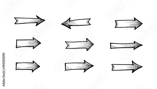 This simple illustration featuring two sketched arrows pointing to the right evokes forward movement and progress. Ideal for infographics, presentatio