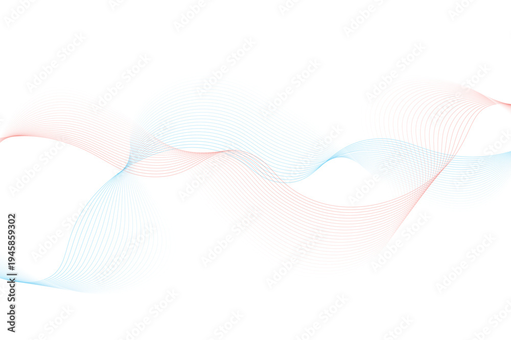 Fototapeta premium Vector abstract colorful flowing wave lines isolated on white background.
