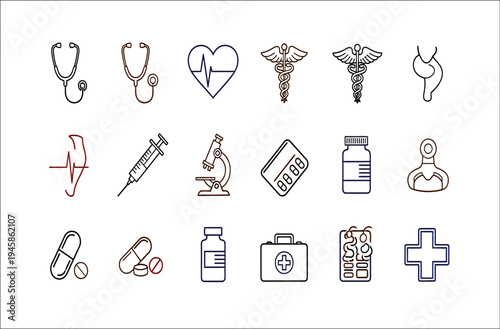 medical icon set