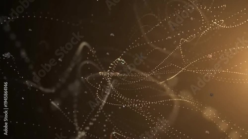Dynamic particle trails swirl and dance in glowing atmospheric energy field footage