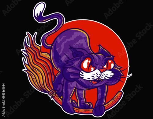 Anime Kawaii Cute Kiki JiJi Neko Delivery Service - printable editable vector art file.