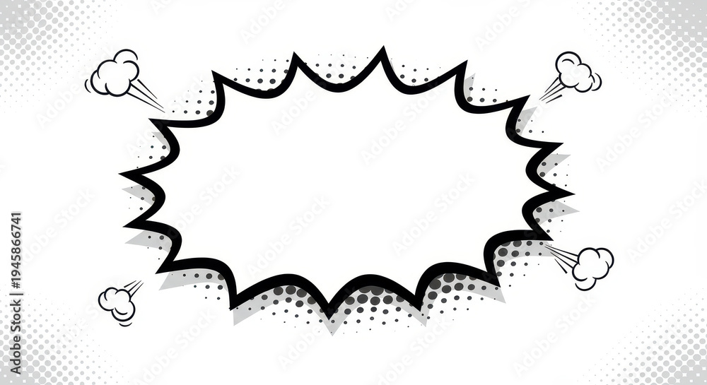 Obraz premium Comic Book Burst: A classic comic book burst element, a dynamic speech bubble ready to amplify any message. 