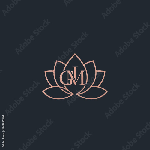 Luxury Logo Design with Lotus Flower.