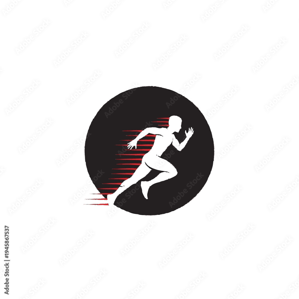 Fototapeta premium Running Man Silhouette Logo Design Element.