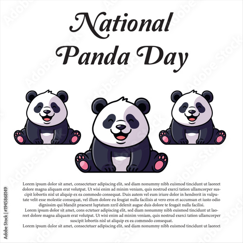 Charming Cartoon Pandas Celebrating a Special Day of Wildlife Awareness and Conservation