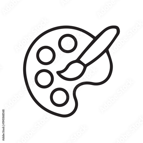 Brush, Color palate icon. , Creative Art and painting color palate icon design, stock vector