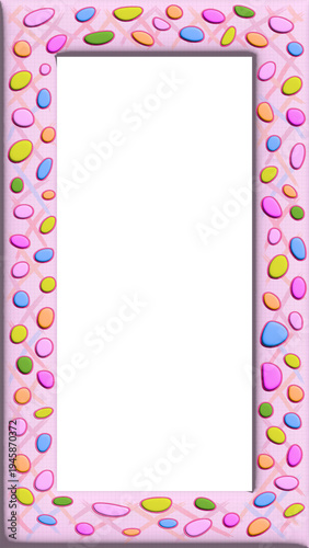 Bright decorative frame with colored stones