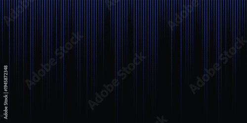 Abstract blue soundwave equalizer pattern, vertical dotted signal bars on dark background, digital music visualization pattern. vector design