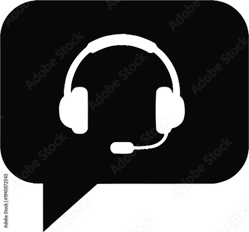Vector customer service headset icon
