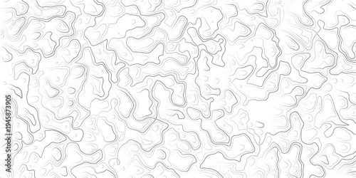 Abstract topographic contour map illustration with wavy lines and patterns