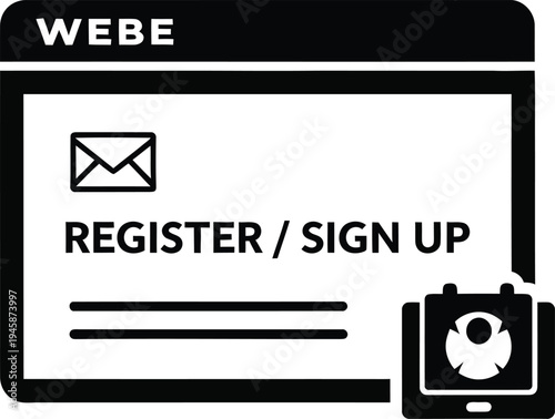 Vector web registration and login icon set