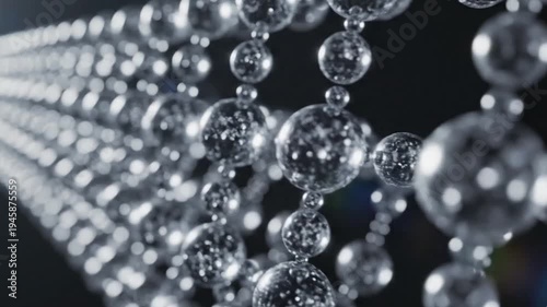 Abstract metallic molecular structure motion close up background