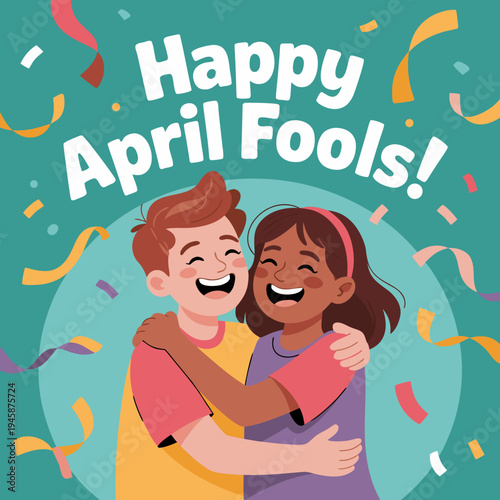 April fools day with white background