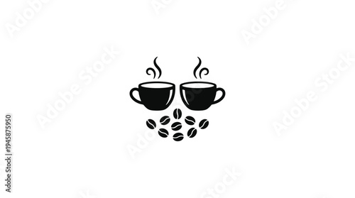 A simple black and white logo for a coffee brand