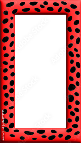 Red decorative frame with black pattern