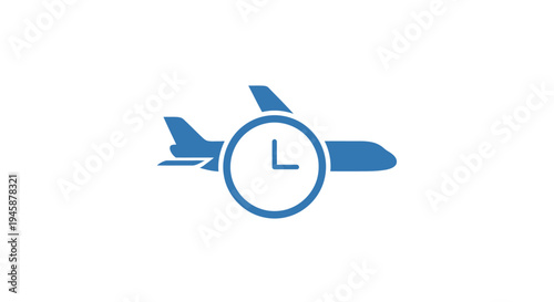 Airplane with clock on side.