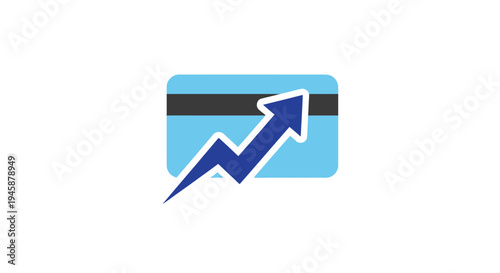 Blue Credit Card With Arrow Up.