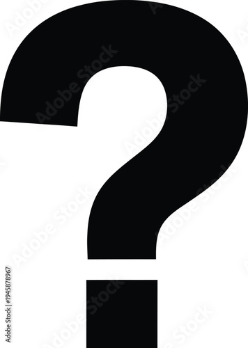 Large black question mark symbol vector
