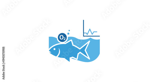 Blue fish with white outline swimming.