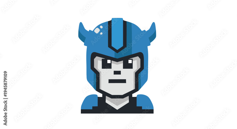 Fototapeta premium Blue Lego Character Head Closeup Portrait.