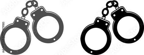 Handcuffs icons set for law enforcement and justice vector illustration