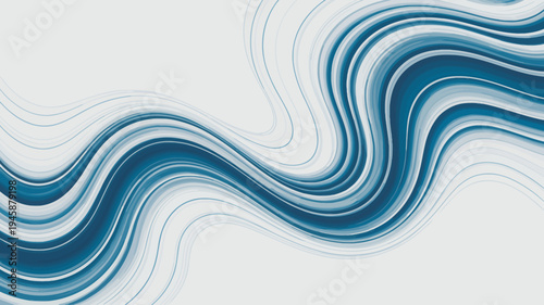 An abstract composition features flowing curved lines in shades of blue and white creating a dynamic and visually appealing wave like pattern high quality professional detailed