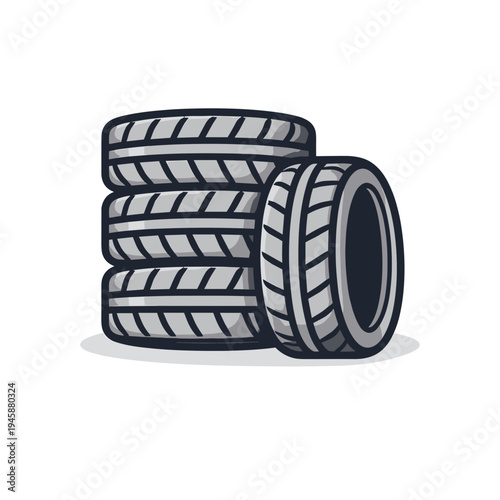 Stack of car tires illustration
