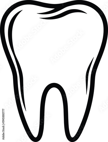 Human Tooth Dental Icon Outline, Healthcare Stomatology Symbol, Molar Dentistry Drawing, Medical Hygiene Element, CAD Drawing Flat Vector Illustration, Oral Care
