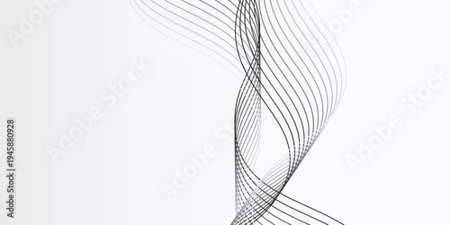 Abstract vector background with black wavy lines vector modern design banner eps10