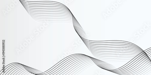Abstract vector background with black wavy lines vector modern design banner eps10