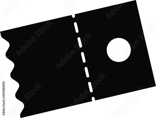 Vector ticket icon, black