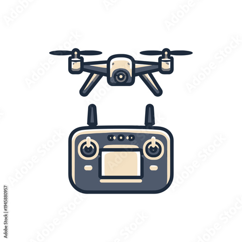 Drone and controller illustration for enthusiasts