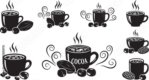 Hot Cocoa and Chocolate Illustration Set for Winter Designs