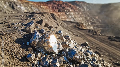 Video of Rare earth supply security – Mineral extraction landscape macro concept highlighting critical raw materials, mining industry resilience and global resource strategy for clean energy and
