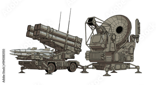 Modern Military Air Defense System Illustration