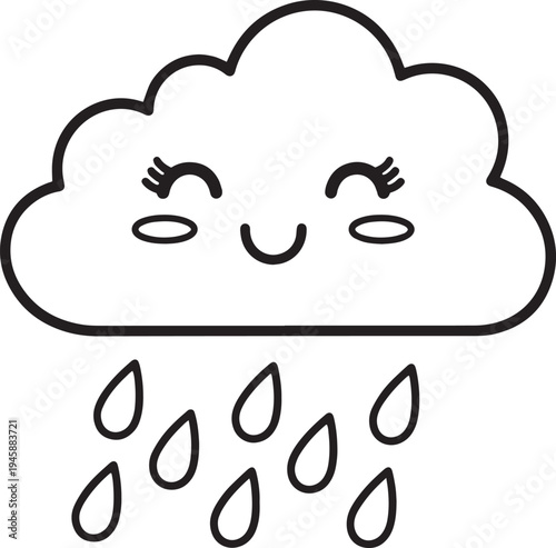 Weather forecast vector icon with cloud and heart design illustration