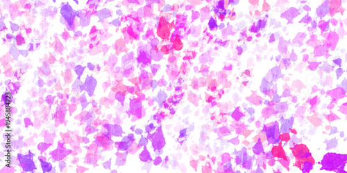 Pink and purple abstract vector background featuring scattered confetti particles and magenta fragments for vibrant celebration backdrop.