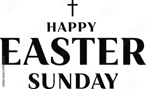 Easter sunday greeting with cross