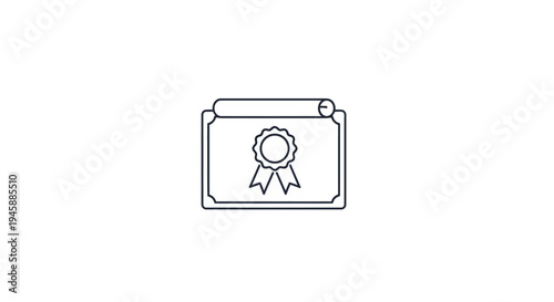 Certificate Award Ribbon Icon Symbol.