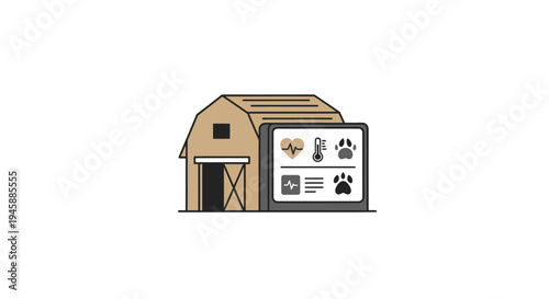 Brown Barn With Dog Posters.