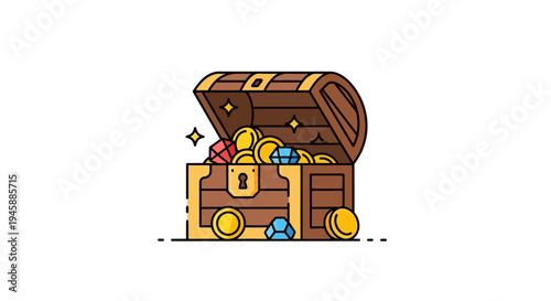 Brown Wooden Treasure Chest Overflow.